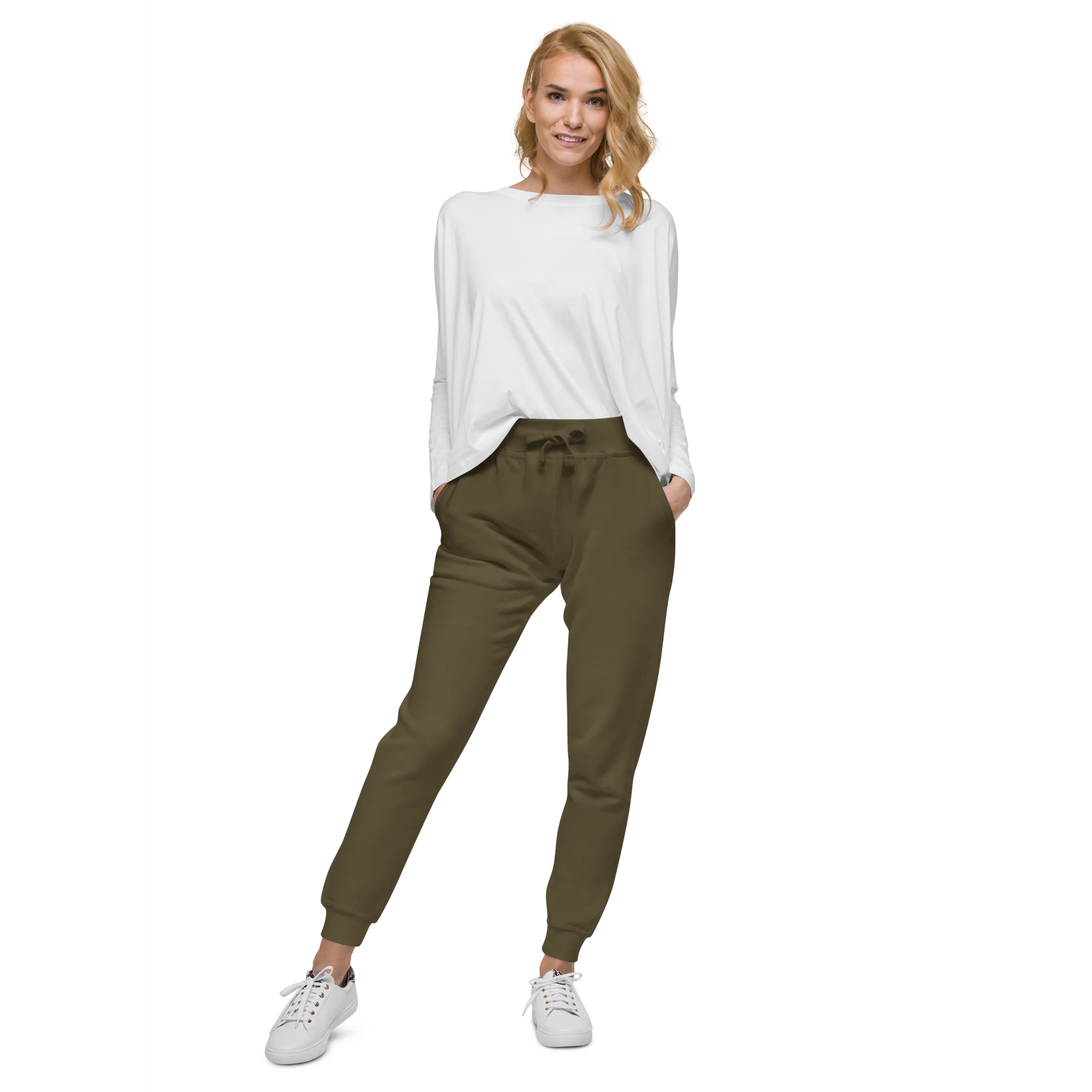 Olive Fleece Sweatpants - Image 8